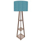 Blue Tall Lamp Wooden Lamp Light for Bedside Room Nutcase