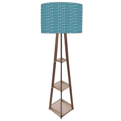 Blue Tall Lamp Wooden Lamp Light for Bedside Room Nutcase