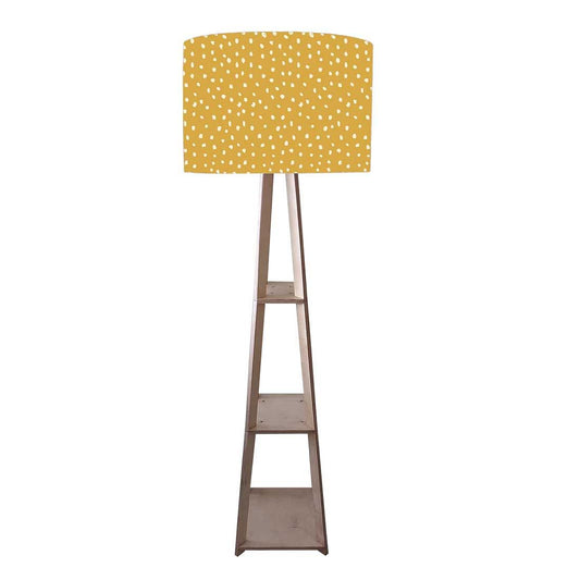 Yellow Standing Wooden Tripod Bright Floor Lamp Nutcase