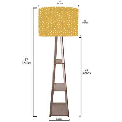 Yellow Standing Wooden Tripod Bright Floor Lamp Nutcase