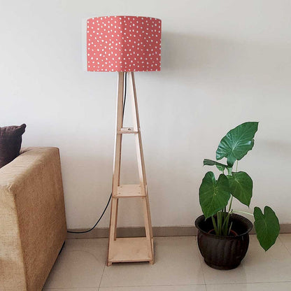 Pink Wooden Tripod Lamp for Living Room Nutcase