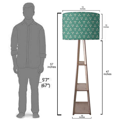 Large Wooden Floor Lamp  -   Blue Dots Nutcase