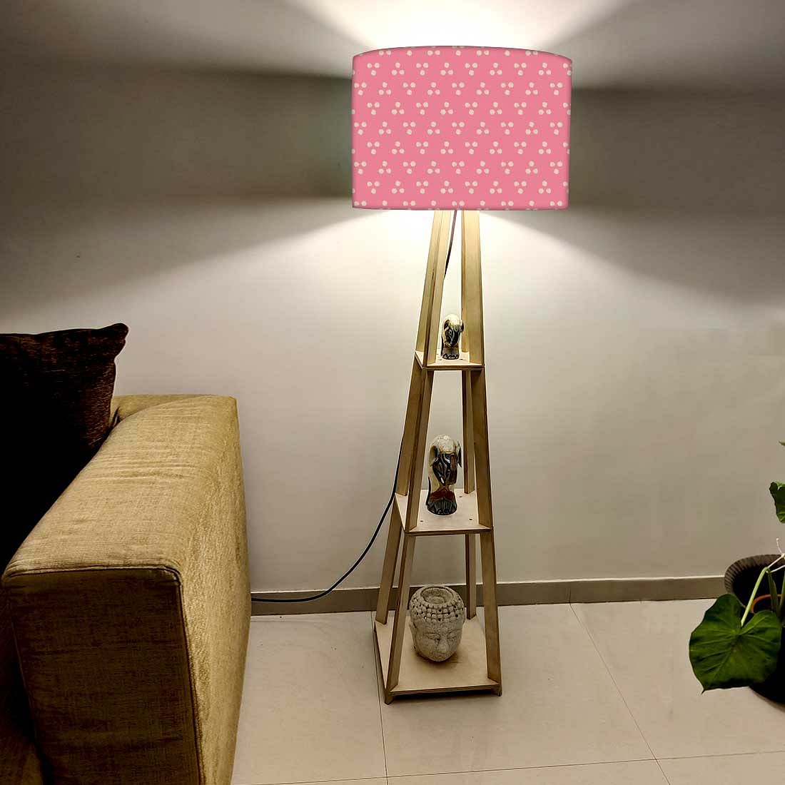 Tripod Wooden Floor Lamps for Bedroom  - Pink Dots Nutcase