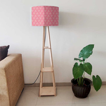 Tripod Wooden Floor Lamps for Bedroom  - Pink Dots Nutcase