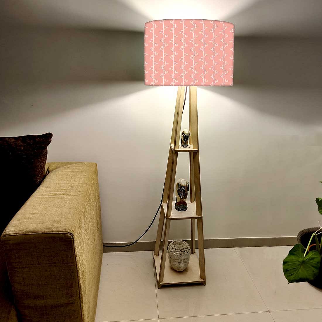 Small Wooden Floor Lamp  -   Pink Branch Nutcase