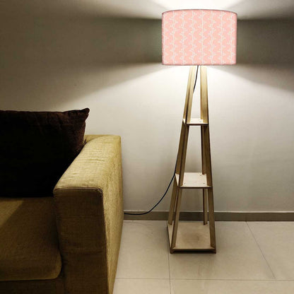 Small Wooden Floor Lamp  -   Pink Branch Nutcase