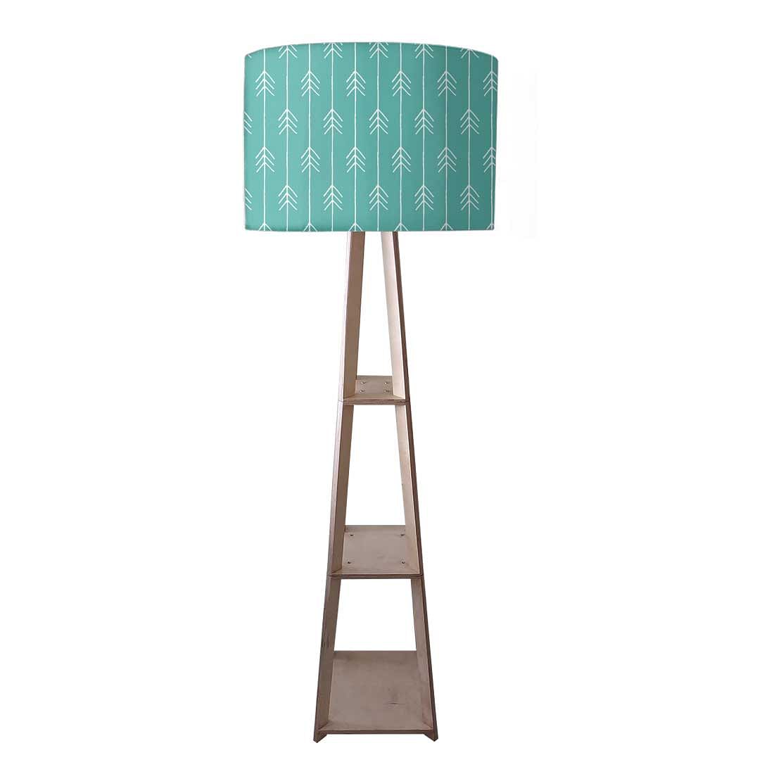 Tall Wooden Standing Lamps  -   Teal Blue Arrows Nutcase