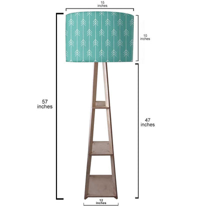 Tall Wooden Standing Lamps  -   Teal Blue Arrows Nutcase