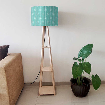 Tall Wooden Standing Lamps  -   Teal Blue Arrows Nutcase
