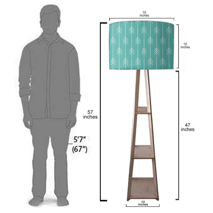 Tall Wooden Standing Lamps  -   Teal Blue Arrows Nutcase