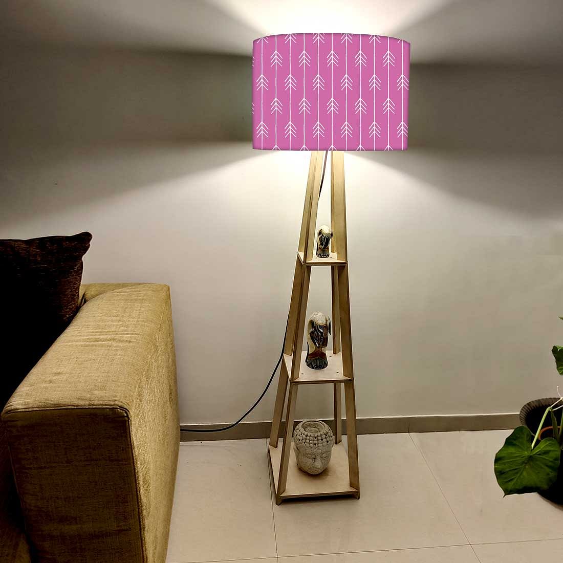Wooden Corner Lamps with Shelves  -  Purple Pink Arrows Nutcase