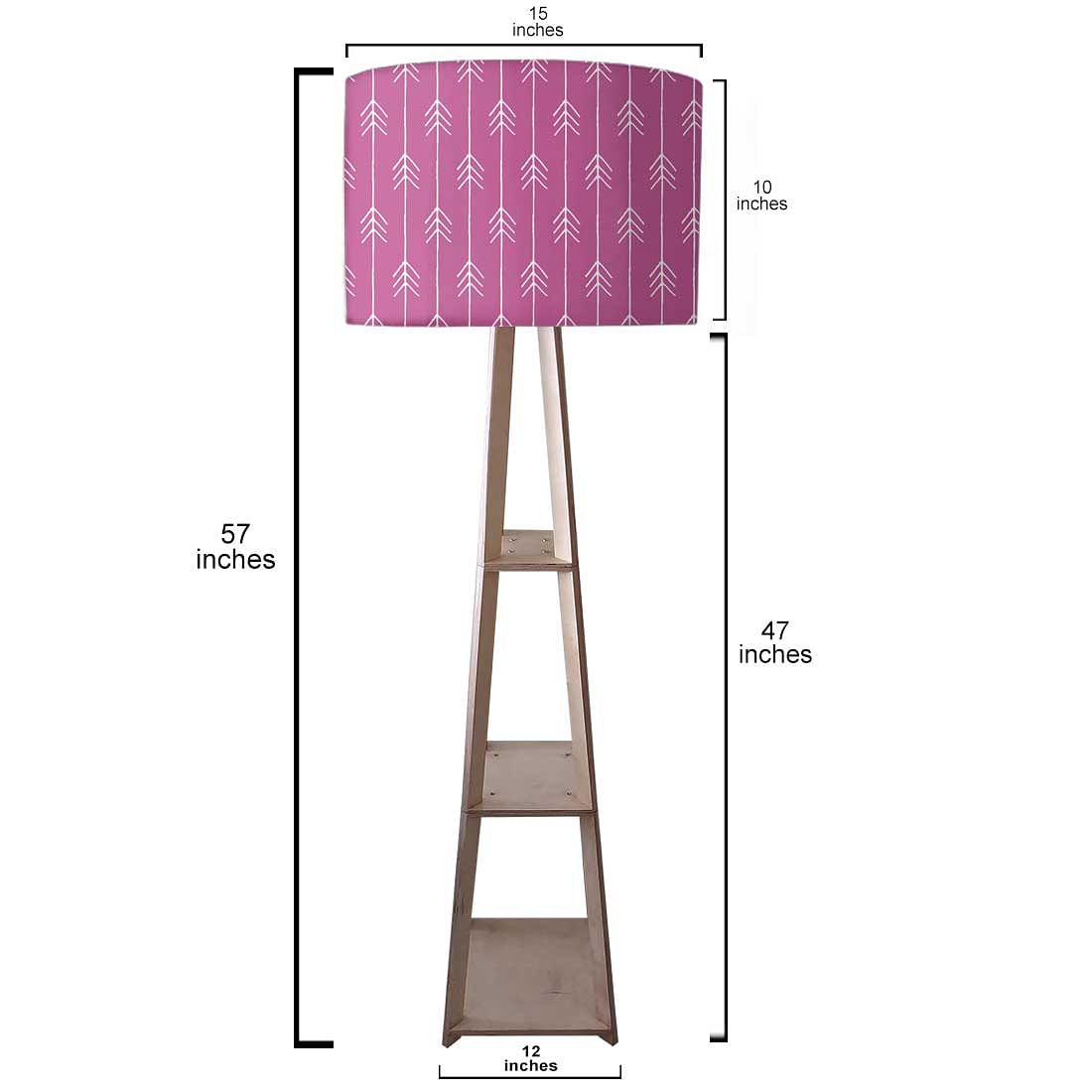Wooden Corner Lamps with Shelves  -  Purple Pink Arrows Nutcase