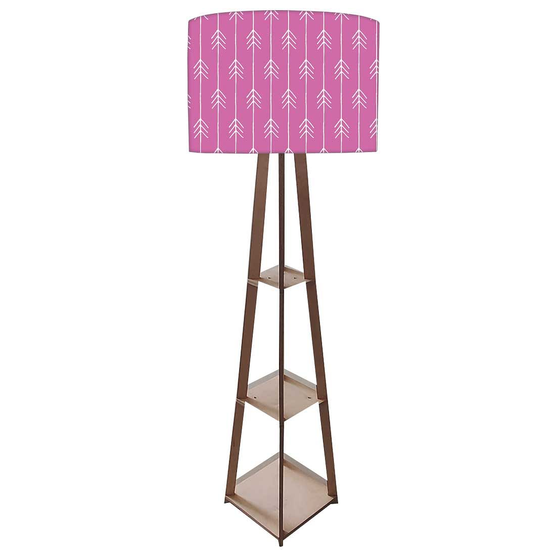 Wooden Corner Lamps with Shelves  -  Purple Pink Arrows Nutcase