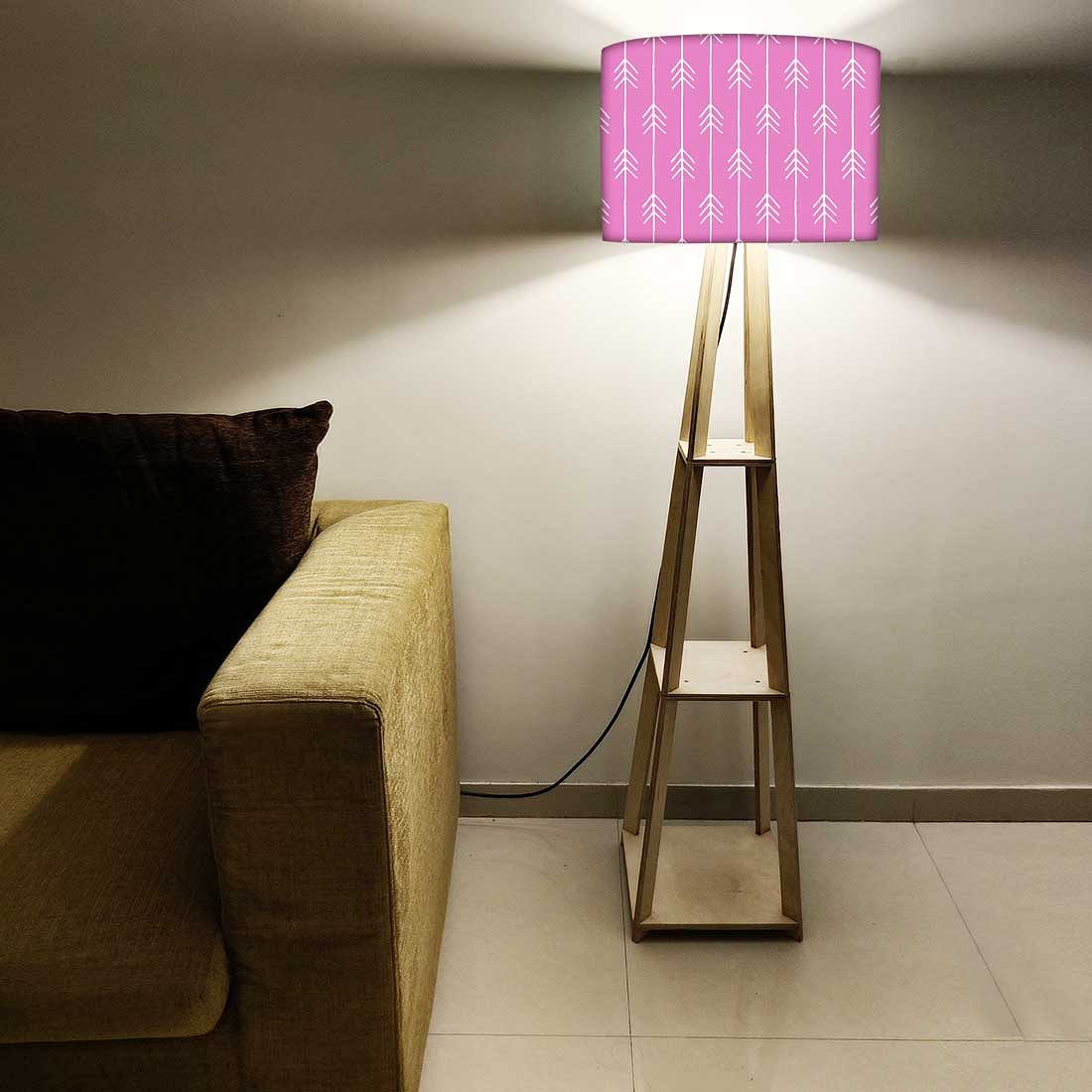 Wooden Corner Lamps with Shelves  -  Purple Pink Arrows Nutcase