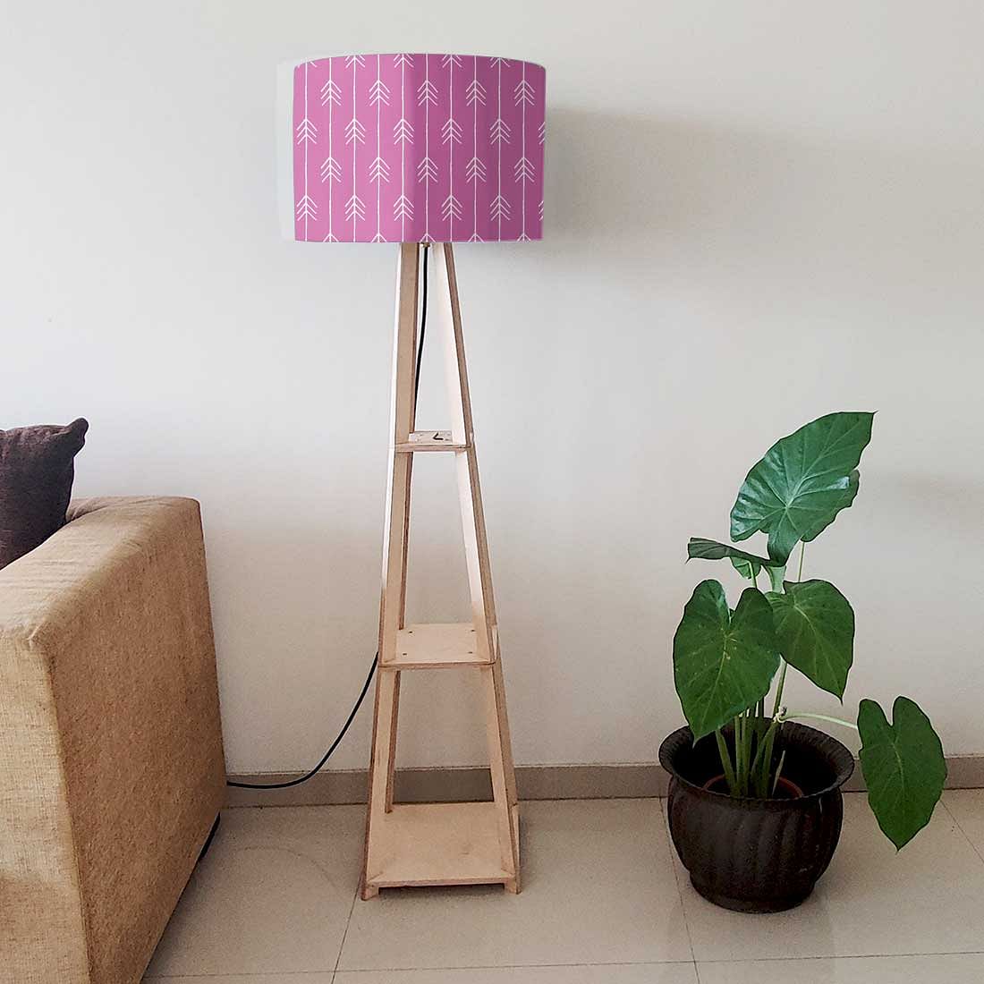 Wooden Corner Lamps with Shelves  -  Purple Pink Arrows Nutcase