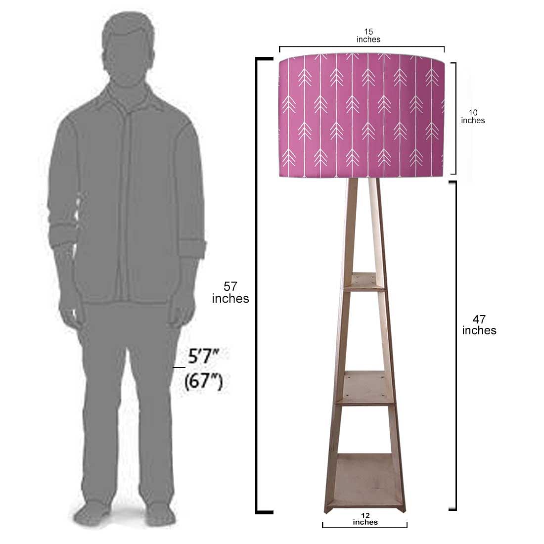 Wooden Corner Lamps with Shelves  -  Purple Pink Arrows Nutcase