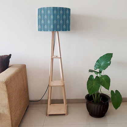 Wooden Floor Lamp  -   Blue Arrows Nutcase