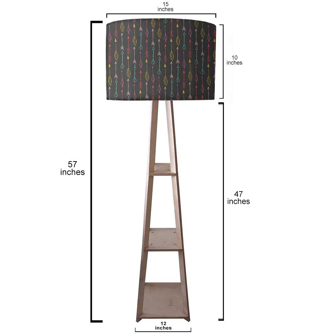 Shelf Tripod Floor Lamp  -   Colorful Arrows Nutcase