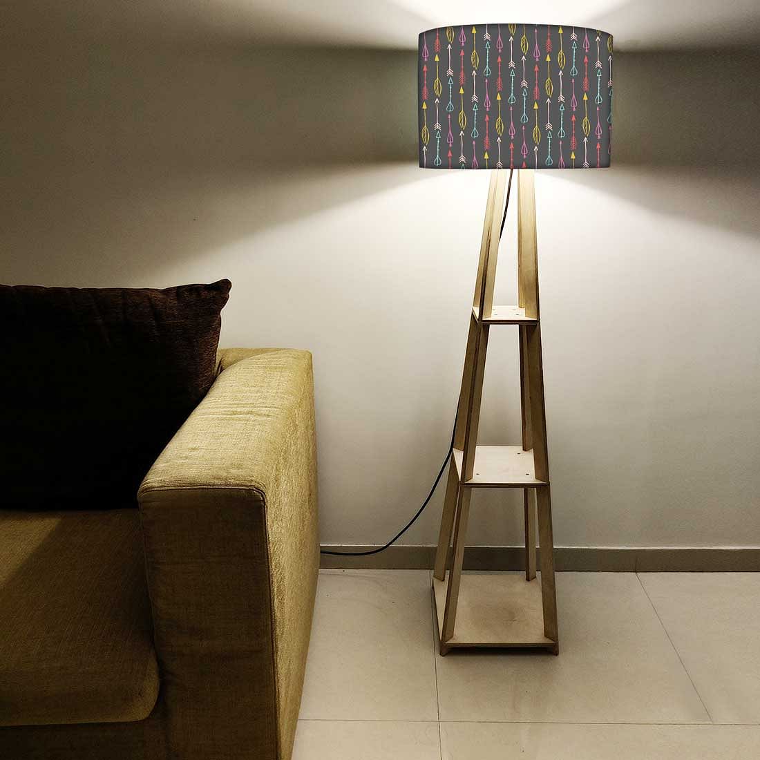 Shelf Tripod Floor Lamp  -   Colorful Arrows Nutcase