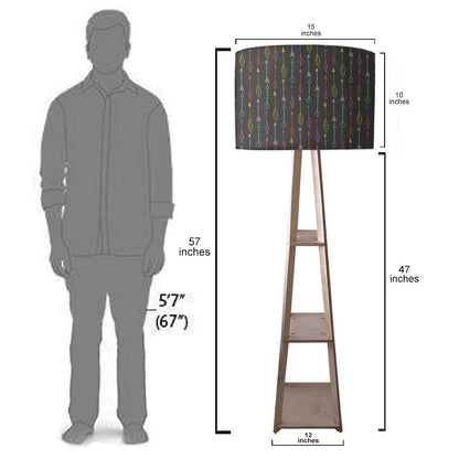 Shelf Tripod Floor Lamp  -   Colorful Arrows Nutcase