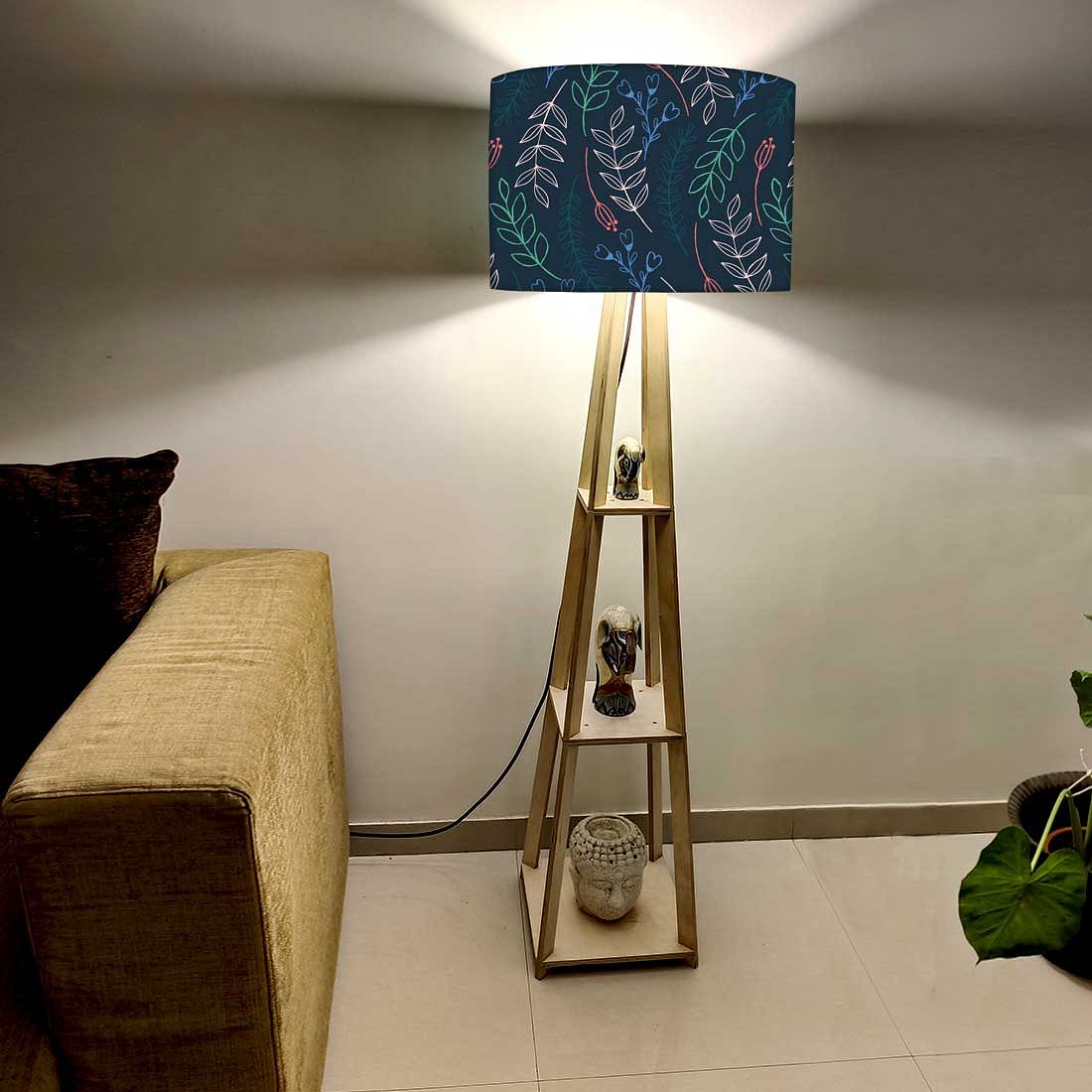 Wooden Tripod Floor Lamp  -   Colorful Branches Nutcase
