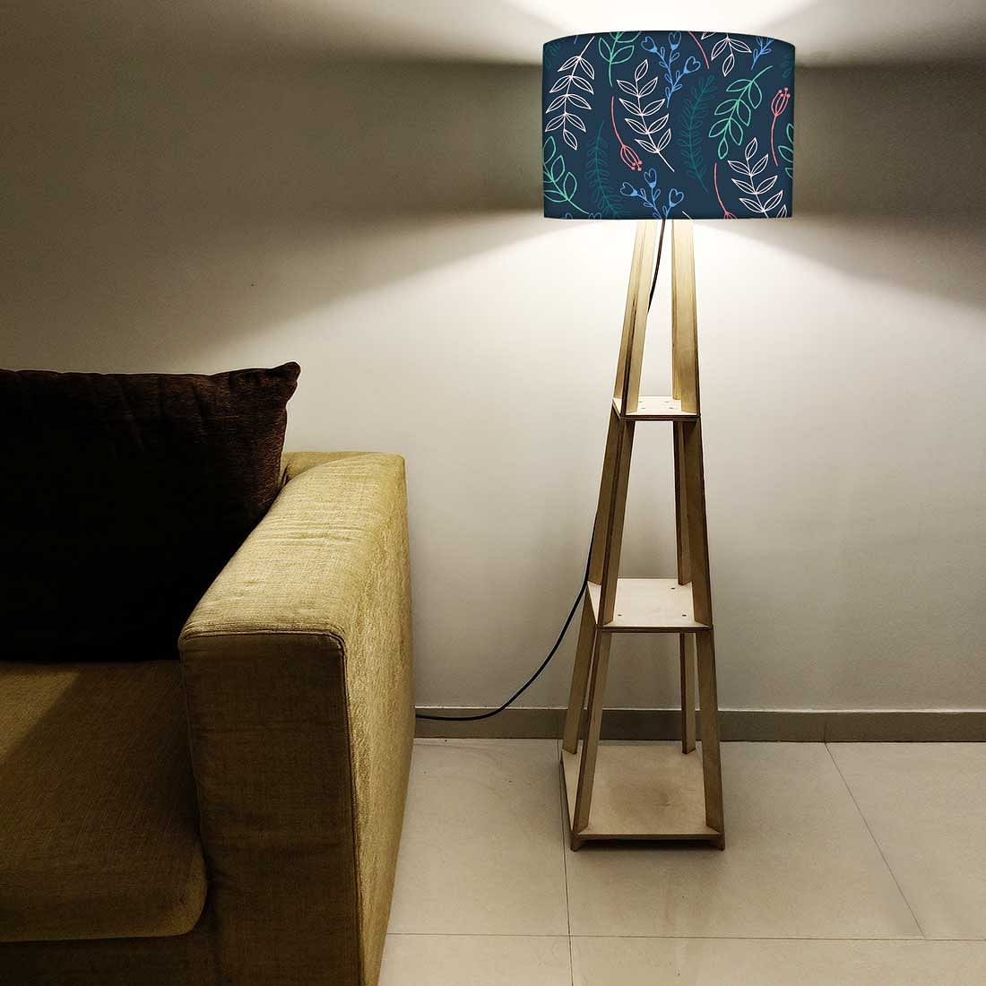 Wooden Tripod Floor Lamp  -   Colorful Branches Nutcase