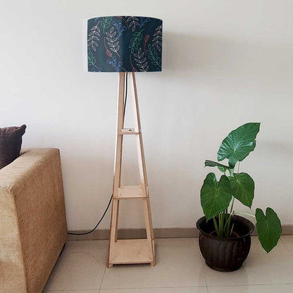 Wooden Tripod Floor Lamp  -   Colorful Branches Nutcase