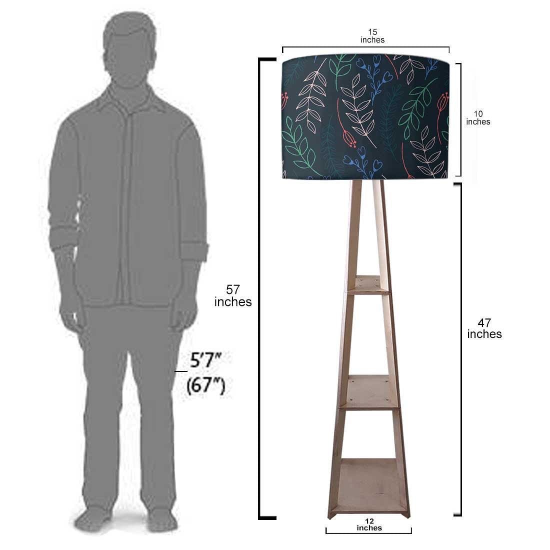 Wooden Tripod Floor Lamp  -   Colorful Branches Nutcase