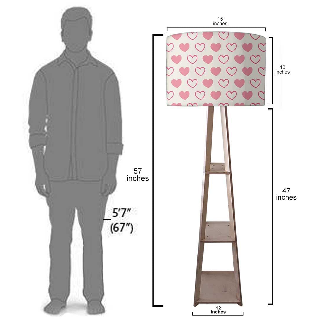 Large Wooden Floor Lamp  -   Pink Hearts Nutcase