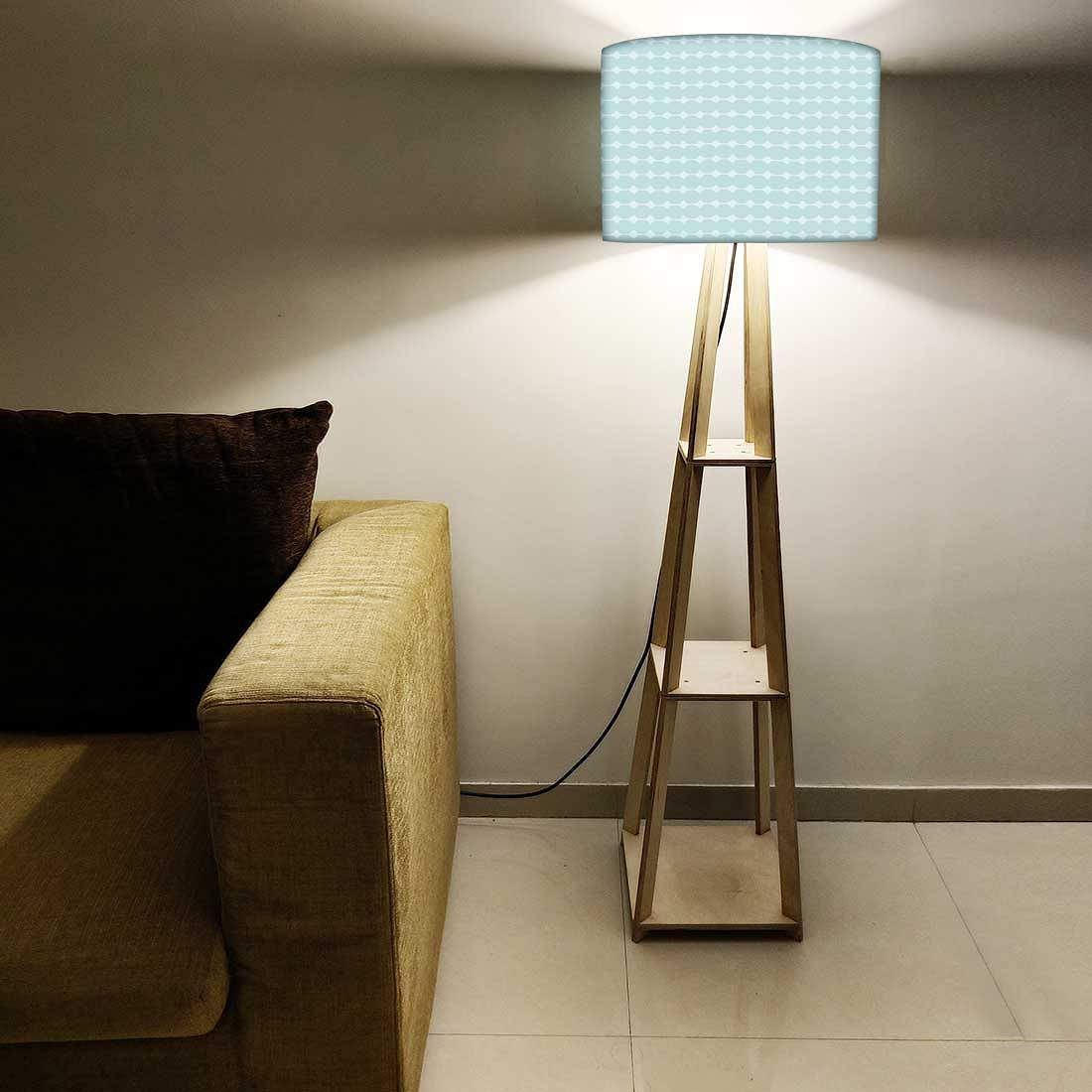 Tall Wooden Standing Lamps  -   Blue Lines Nutcase