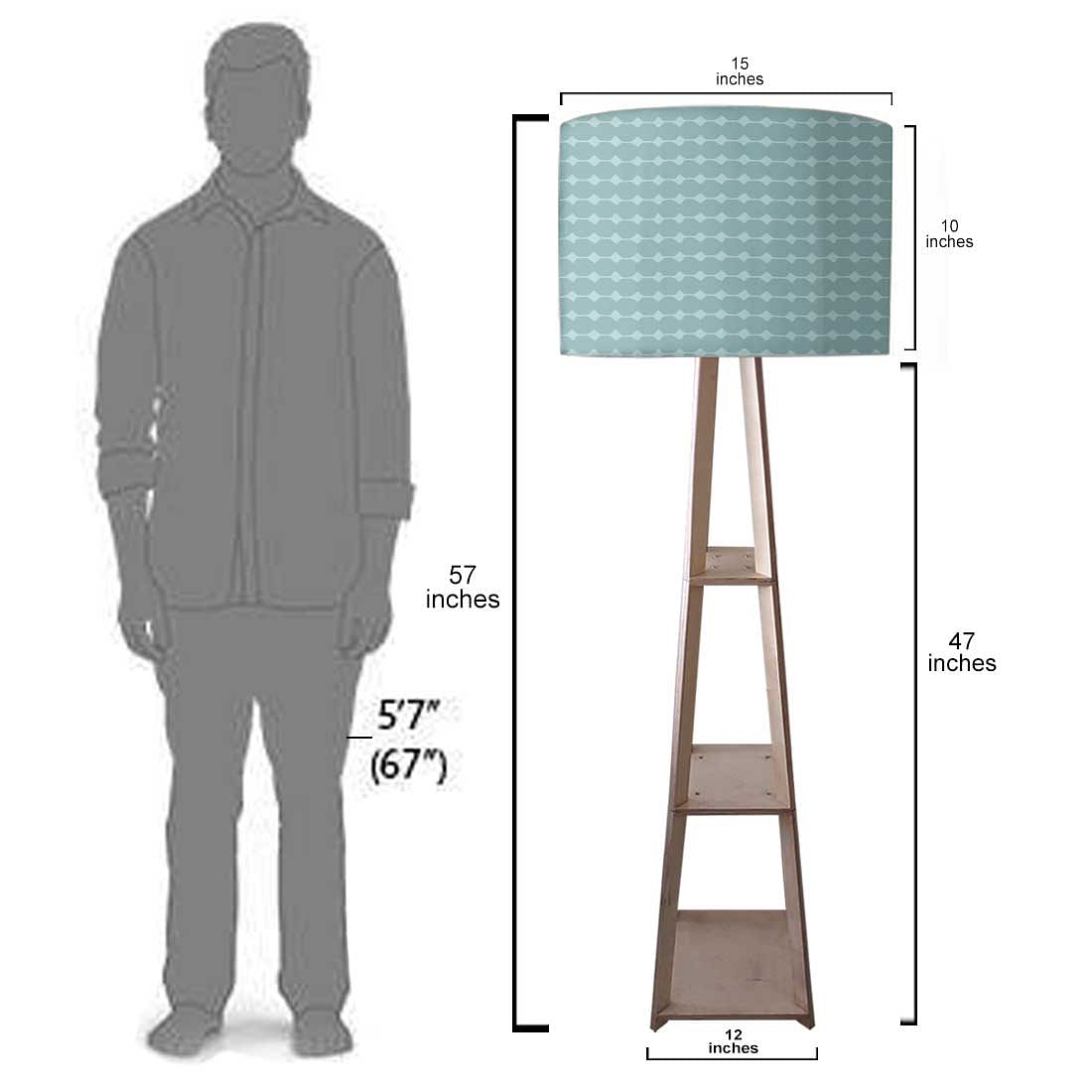 Tall Wooden Standing Lamps  -   Blue Lines Nutcase