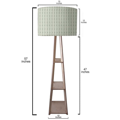 Wooden Corner Lamps with Shelves  -   Green Lines Nutcase