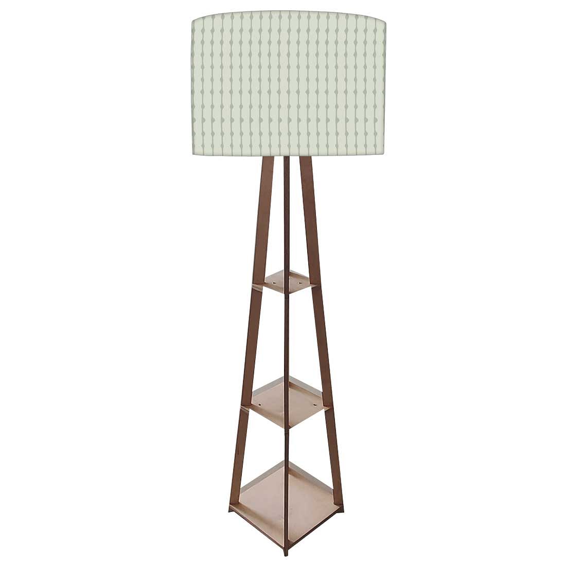 Wooden Corner Lamps with Shelves  -   Green Lines Nutcase