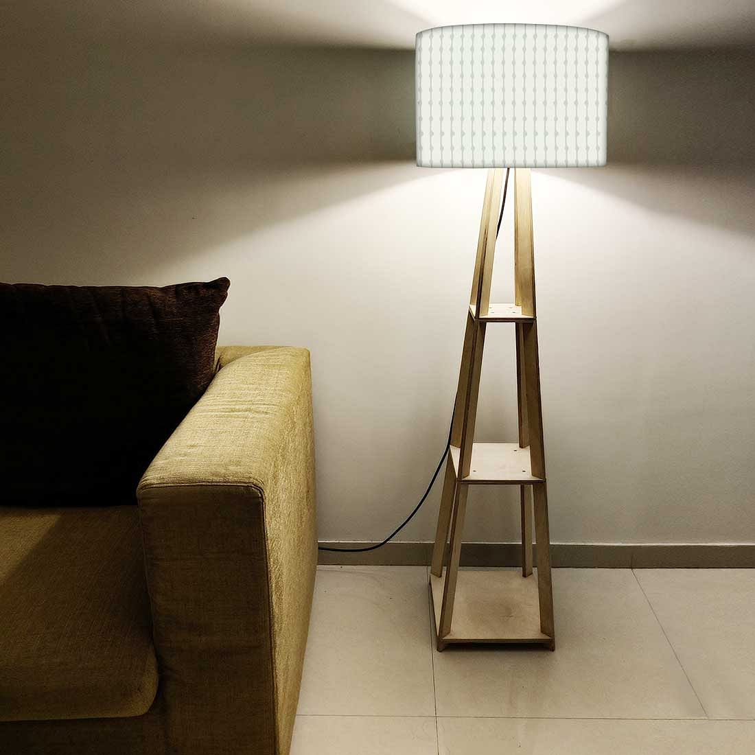 Wooden Corner Lamps with Shelves  -   Green Lines Nutcase