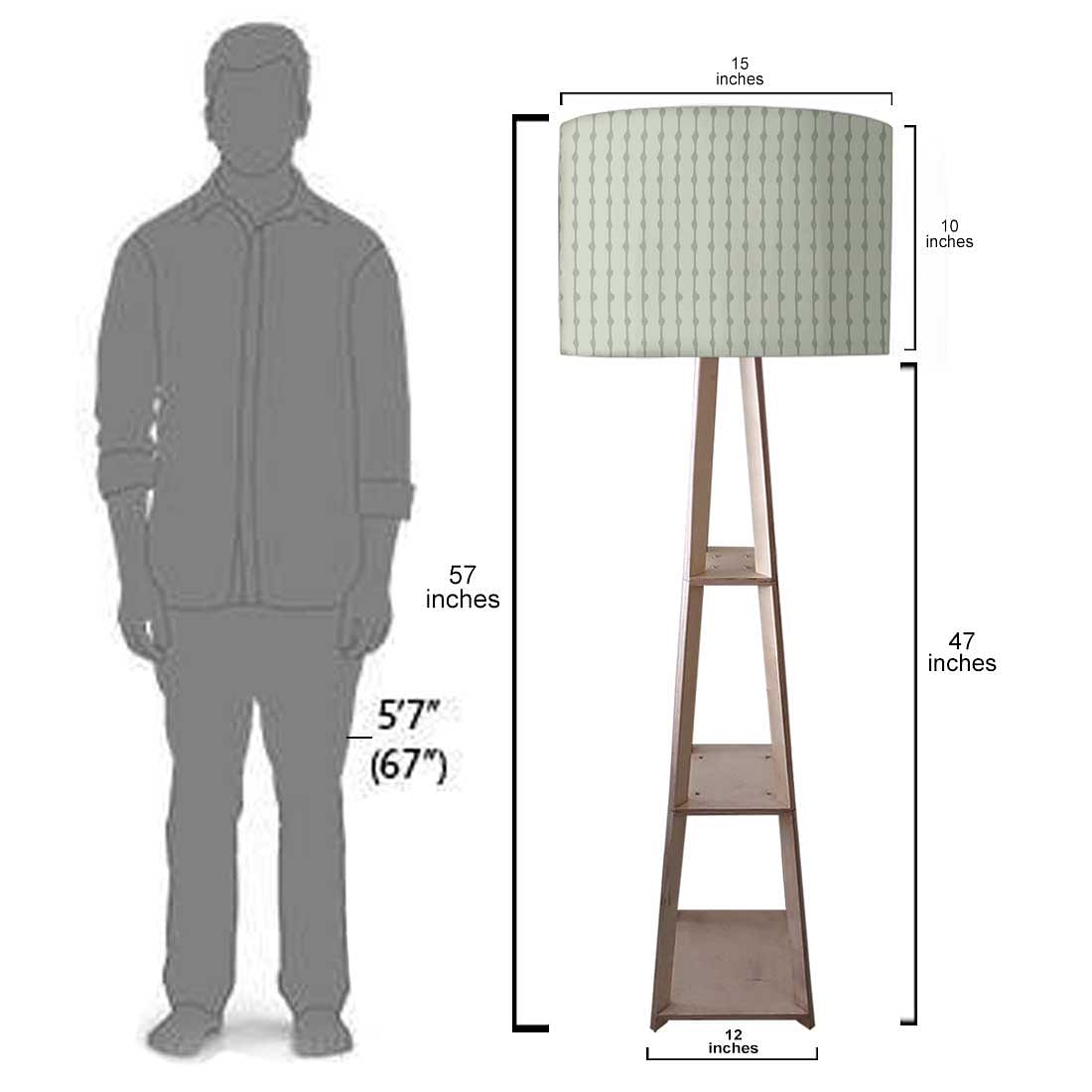 Wooden Corner Lamps with Shelves  -   Green Lines Nutcase