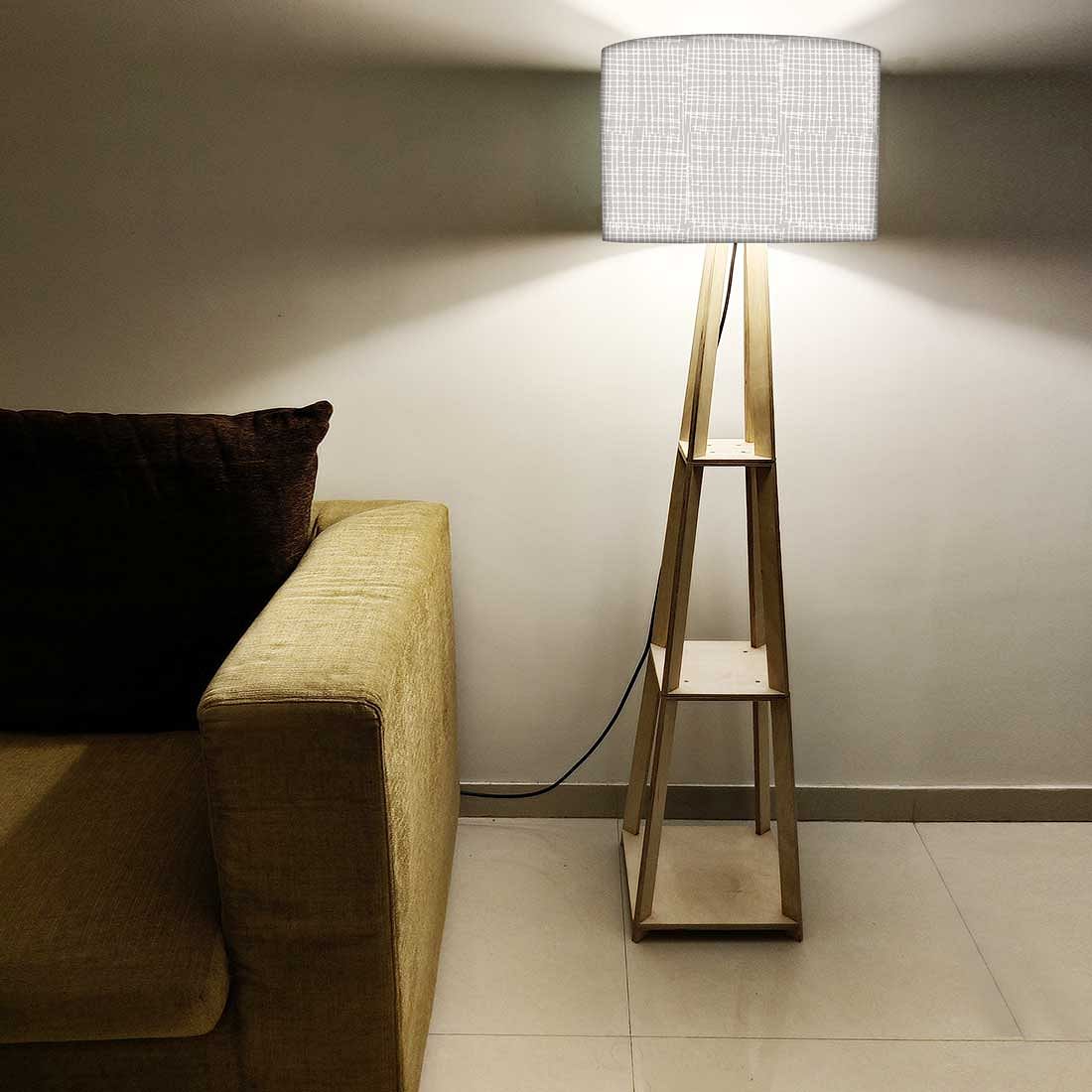 Wooden Floor Lamp  -   Grey Nutcase