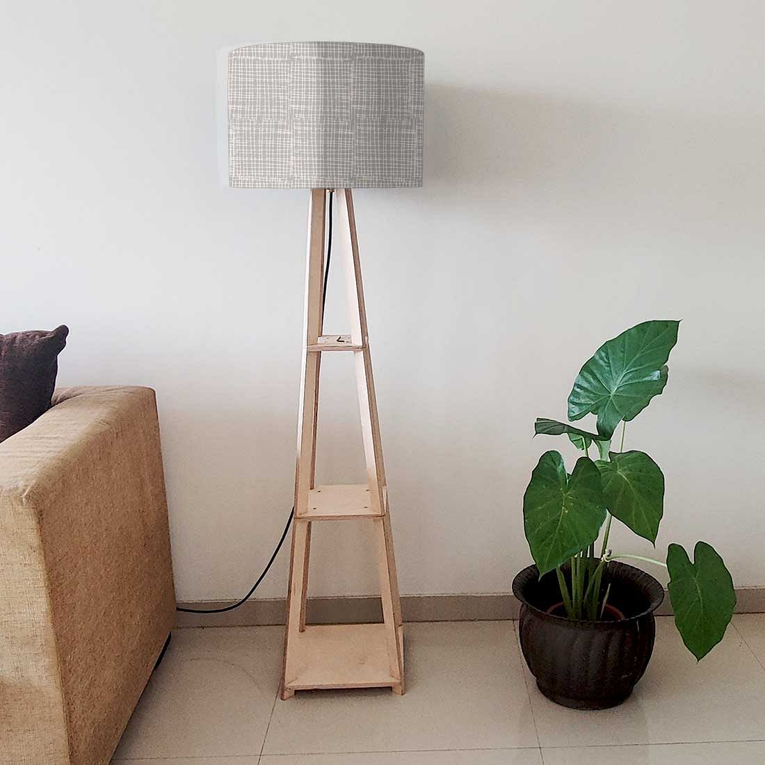 Wooden Floor Lamp  -   Grey Nutcase