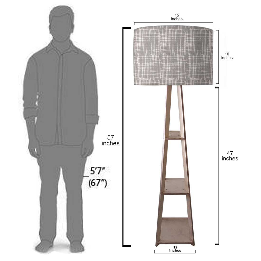 Wooden Floor Lamp  -   Grey Nutcase