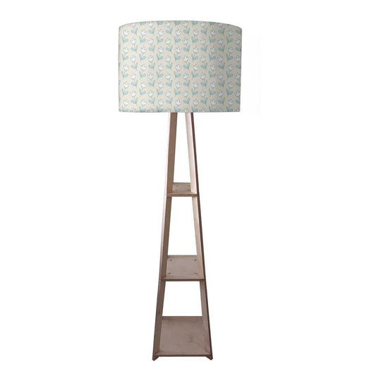 Shelf Tripod Floor Lamp  -   Flower Buds Yellow Nutcase