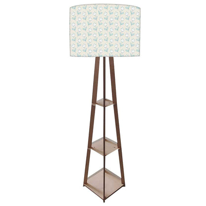 Shelf Tripod Floor Lamp  -   Flower Buds Yellow Nutcase