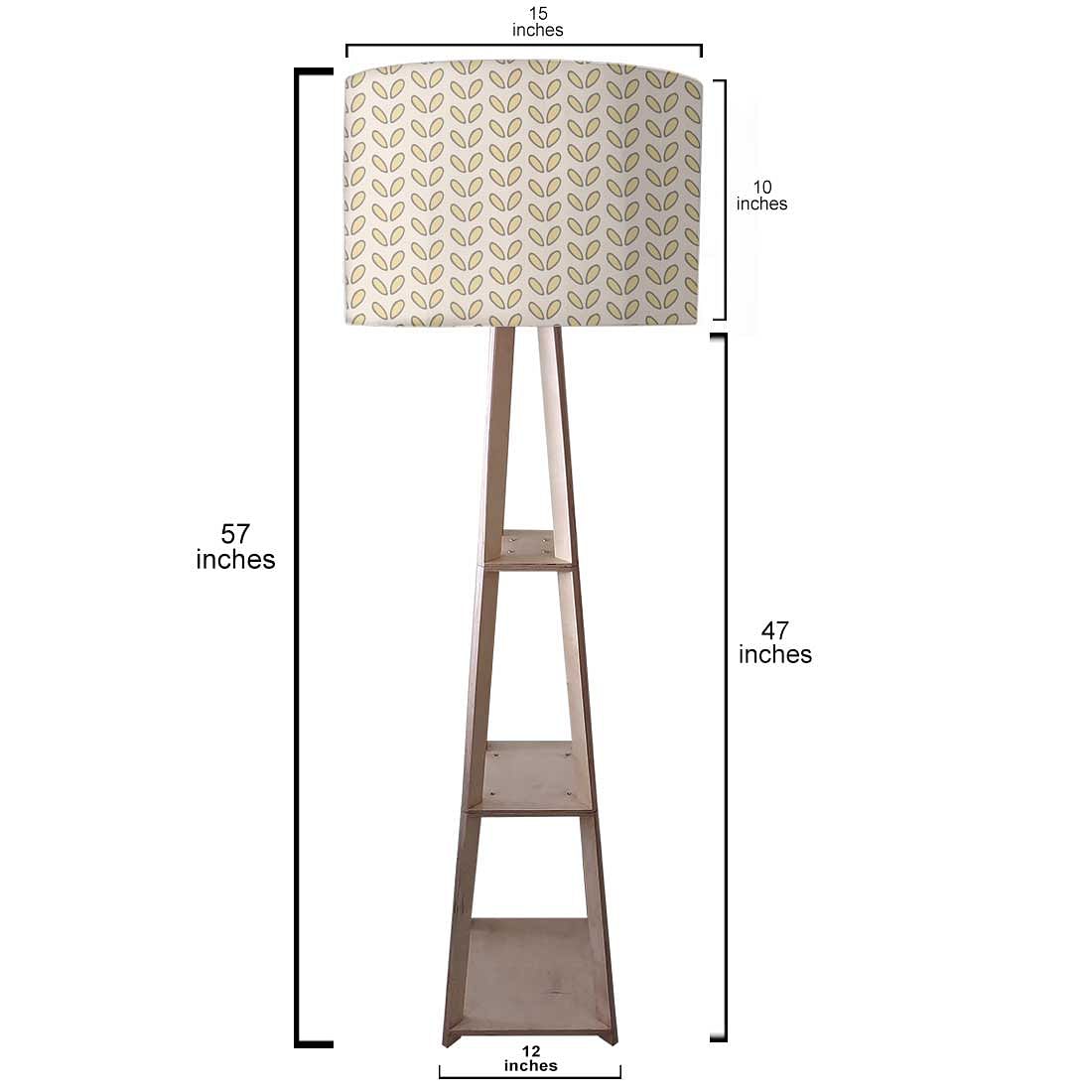 Floor Standing Lamps  -   Flower Buds Yellow Pattern Nutcase