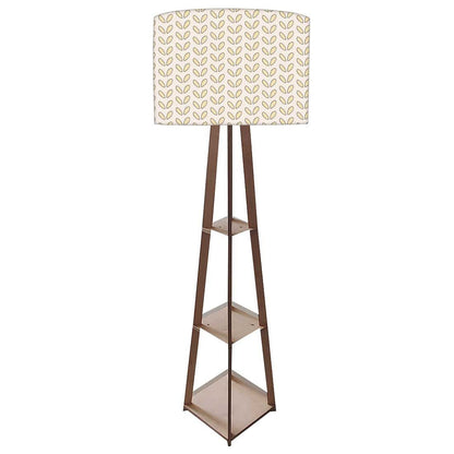Floor Standing Lamps  -   Flower Buds Yellow Pattern Nutcase