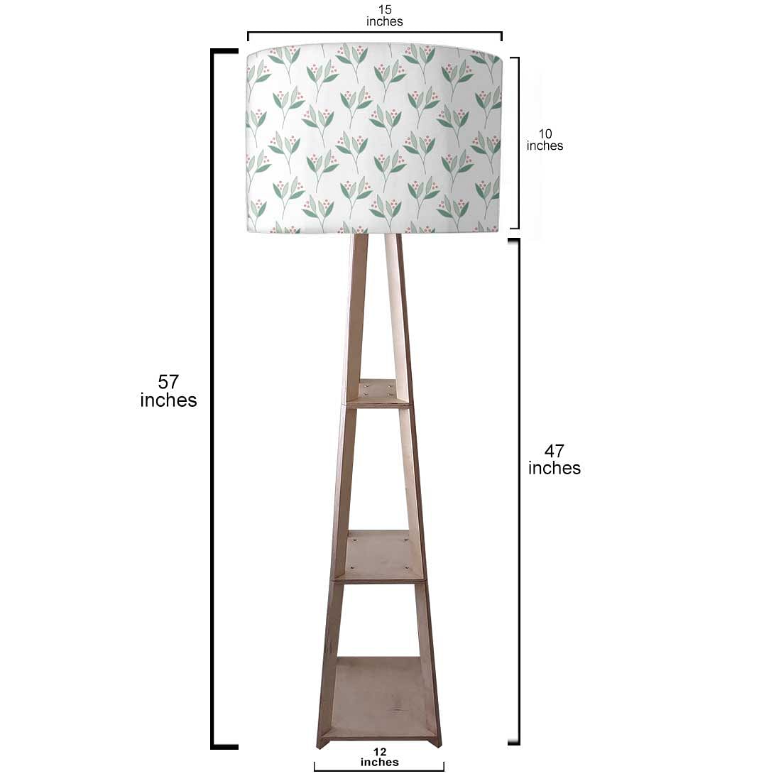 Standing Wooden Tripod Light  -   Green Flowers Nutcase