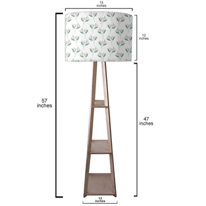 Standing Wooden Tripod Light  -   Green Flowers Nutcase
