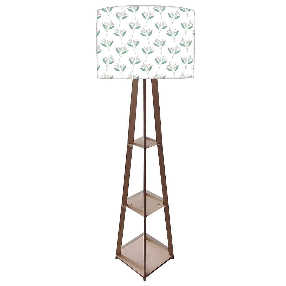 Standing Wooden Tripod Light  -   Green Flowers Nutcase