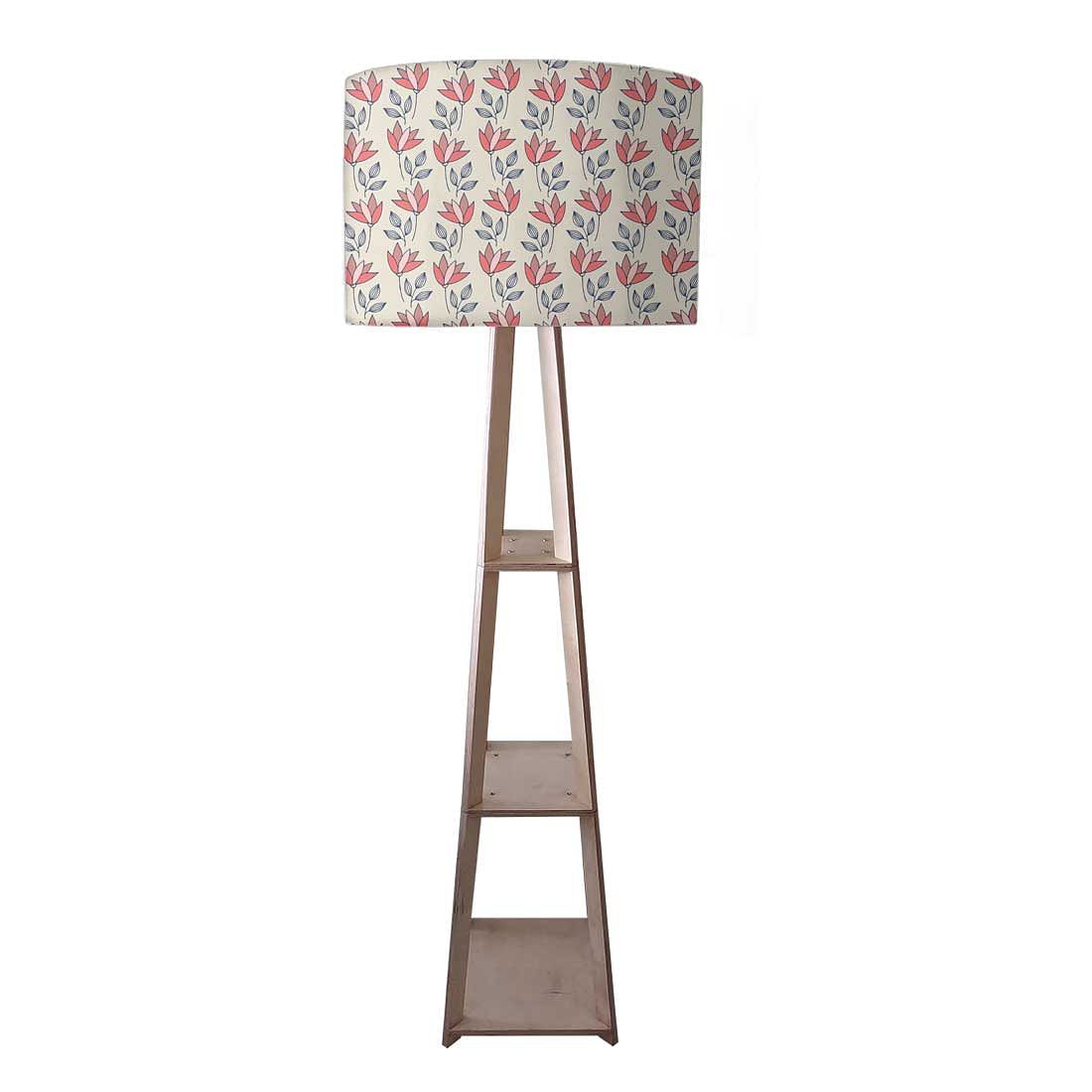 Standing Lamps For Living Room  -   Red Grey Flowers Nutcase