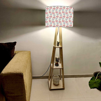 Standing Lamps For Living Room  -   Red Grey Flowers Nutcase