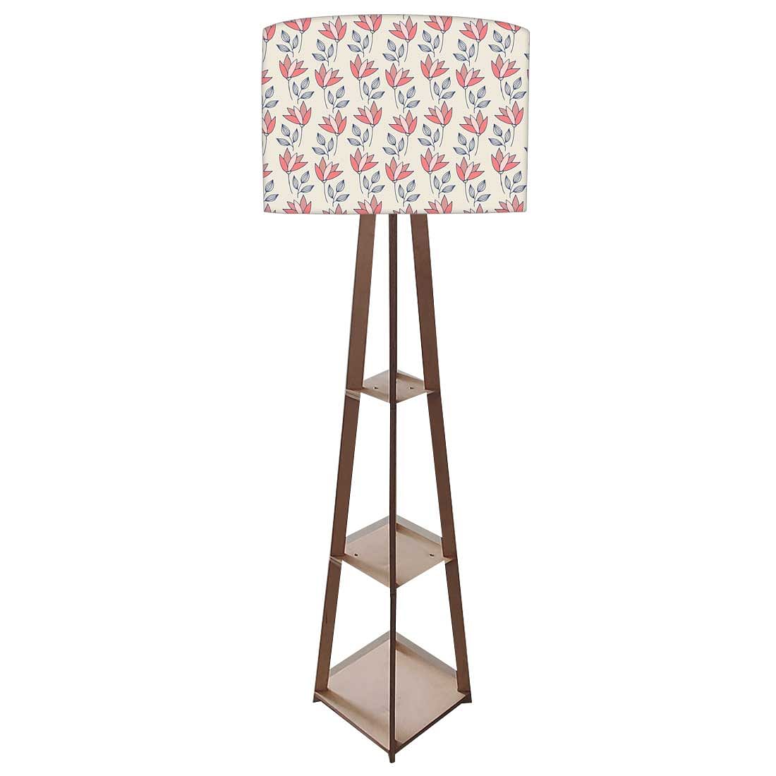 Standing Lamps For Living Room  -   Red Grey Flowers Nutcase