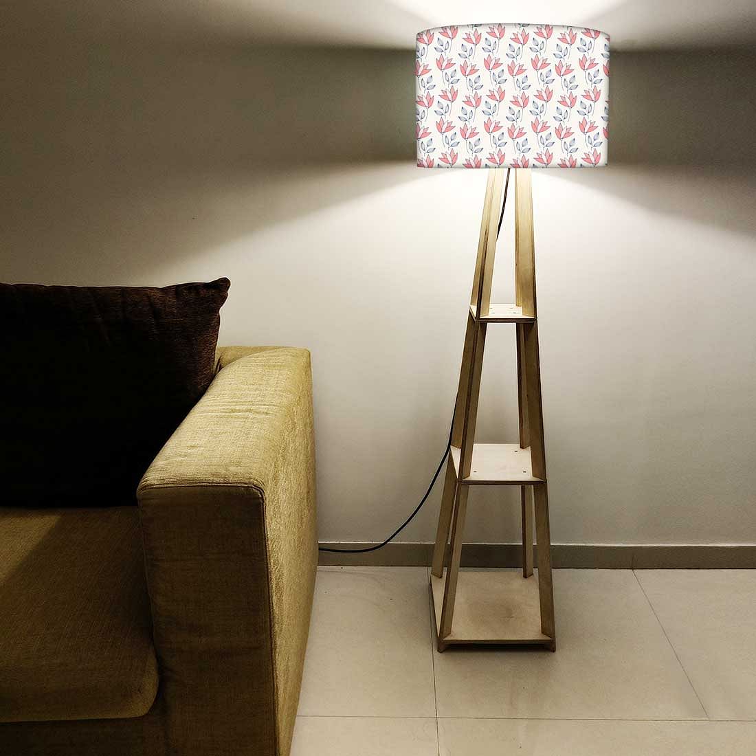 Standing Lamps For Living Room  -   Red Grey Flowers Nutcase
