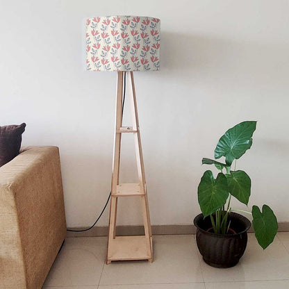 Standing Lamps For Living Room  -   Red Grey Flowers Nutcase